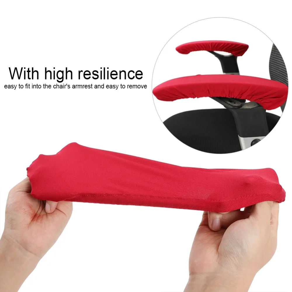 2pcs Elastic Stretchable Armrest Covers Removable Chemical Fiber Arm Rest Slipcovers Breathable Universal Chair Arm Protector