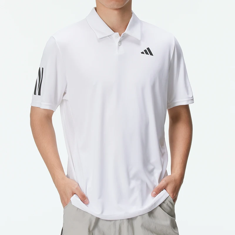 

Adidas Short-Sleeved T-Shirt Men's Sports Casual Wear Fitness Training Breathable Quick-Drying Lapel Polo Shirt Is2295