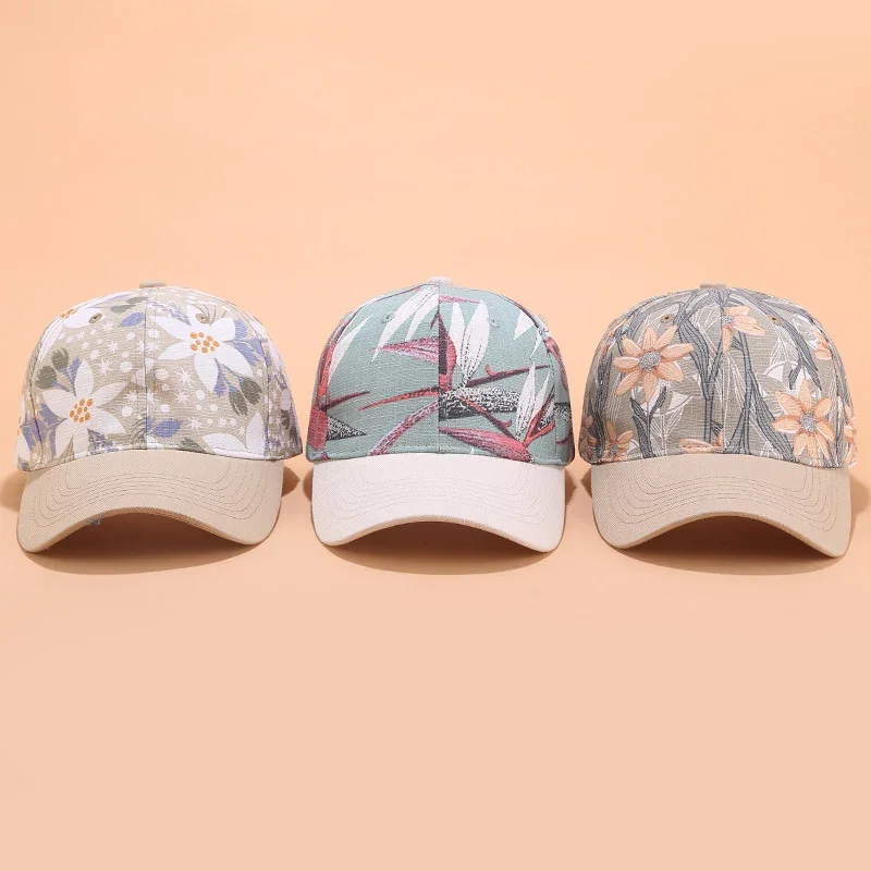 

Fashion Printed Baseball Cap for Women Casual Outdoor Sun Protection Duckbill Cap Female Adjustable Sunshade Snapback Hat