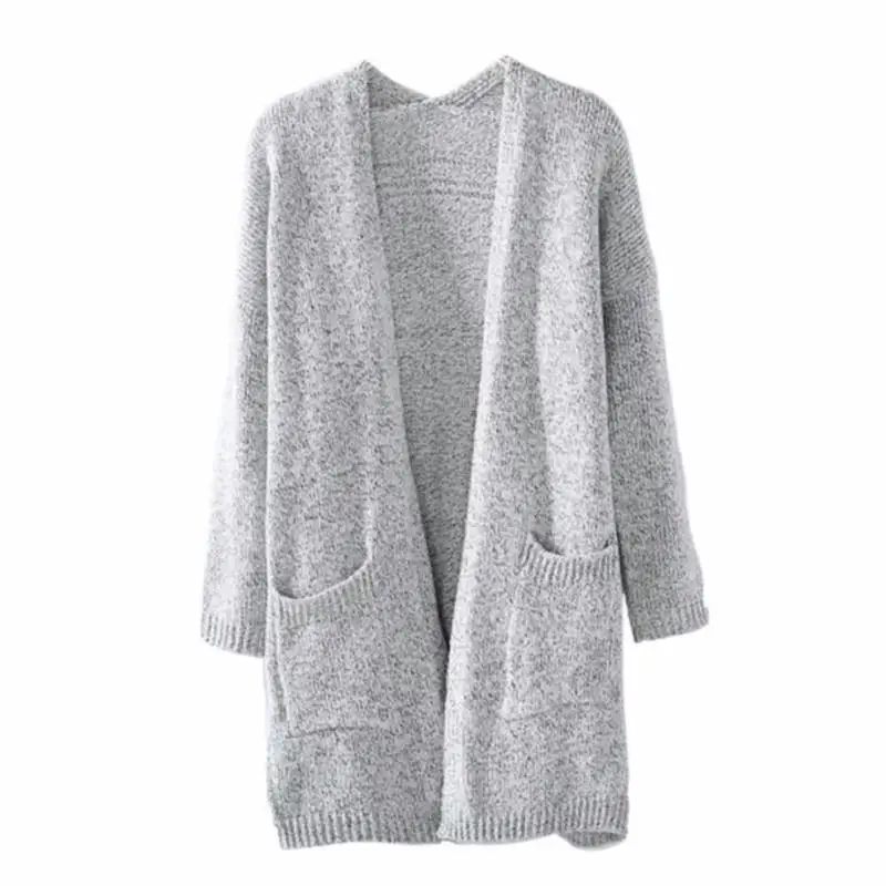 Women's Mid-Length Long Sweater Cardigan Jaet Open Front Polyester Fiber  Color Spring  Faion Casual Wear