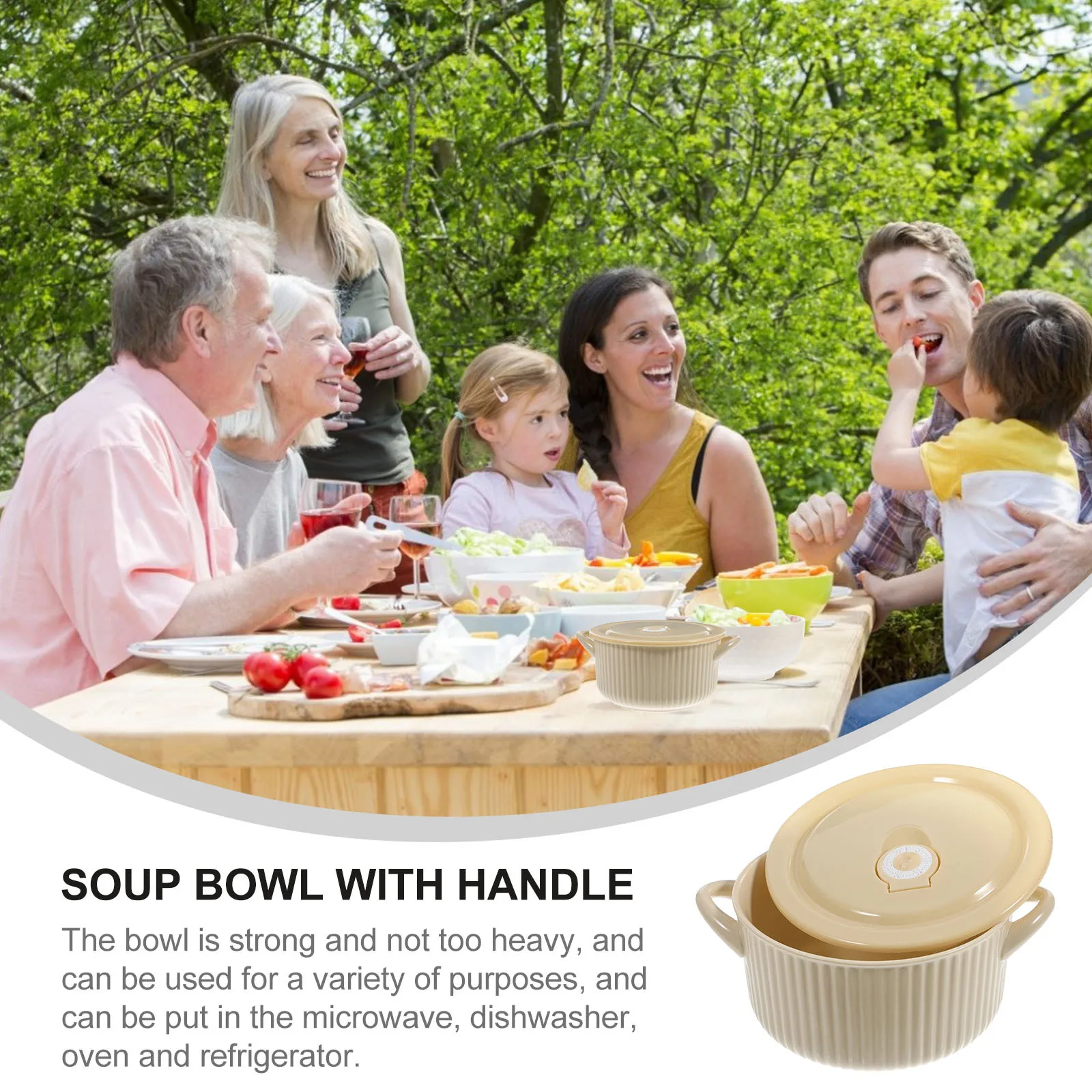 Double Handle Ramen Bowl Ceramic Soup Bowl with Unique Reactive Glaze Oven Safe Microwave Dishwasher Safe for Home Restaurant