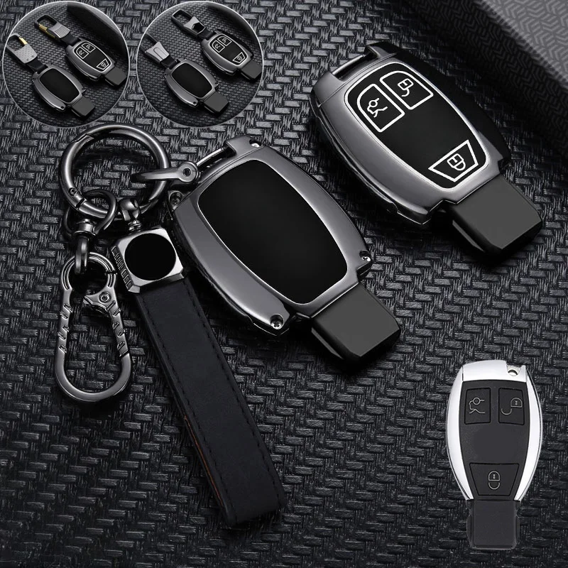 Zinc Alloy TPU Car Key Fob Case Cover For Mercedes Benz C180 C250 C280 C300 C350 C400 C63 CLA CLK CLS E250 E320 E350 E500 E550