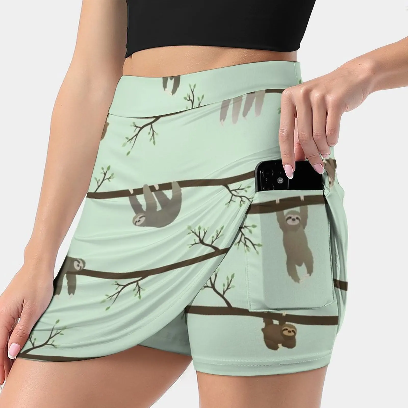 

Sloths Women's skirt Y2K Summer Clothes 2022 Kpop Style Trouser Skirt With Pocket Sloth Sloths Animal Animals Nature Wildlife