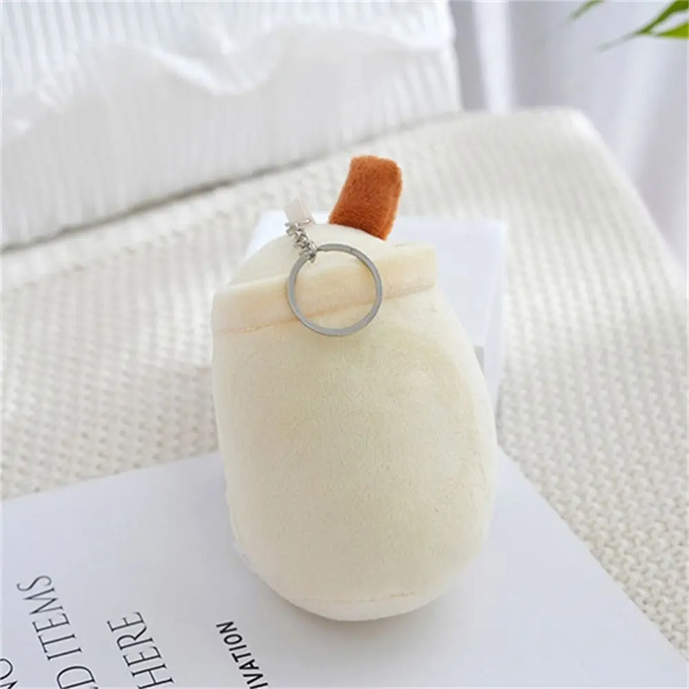 Gefüllte Boba Bubble Tea Schlüssel bund Schlüssel halter Plüsch puppe Boba Puppe Plüschtiere Kawaii Soft Milk Tea Schlüssel ring Rucksack Dekoration