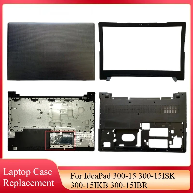 

New For IdeaPad 300-15 300-15ISK 300-15IKB 300-15IBR Laptop LCD Back Cover/Front Bezel/Palmrest/Bottom Case Lower Black Shell