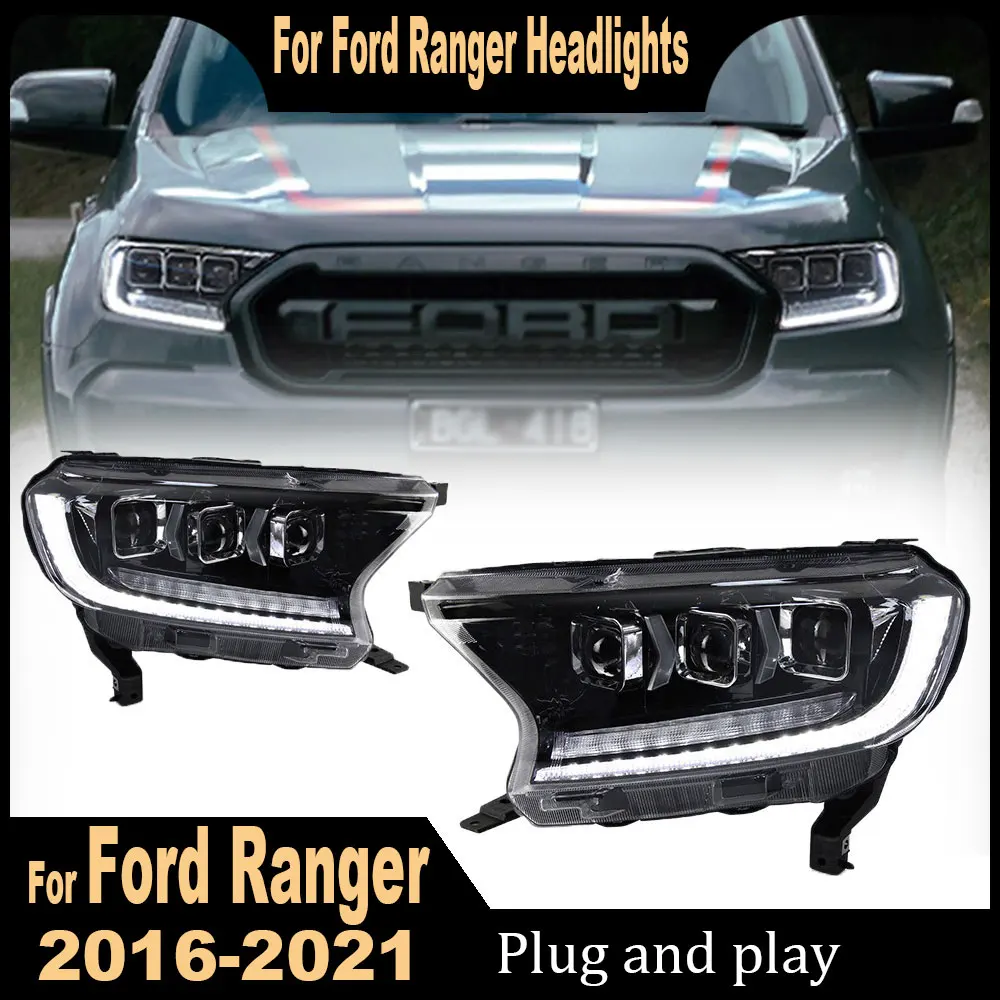 

2pc Car Styling Headlights ford Ranger Everest 2015-2021 T6 FL T7 T8 Raptor Endeavour LED Headlight DRL Head Lamp Led Projector