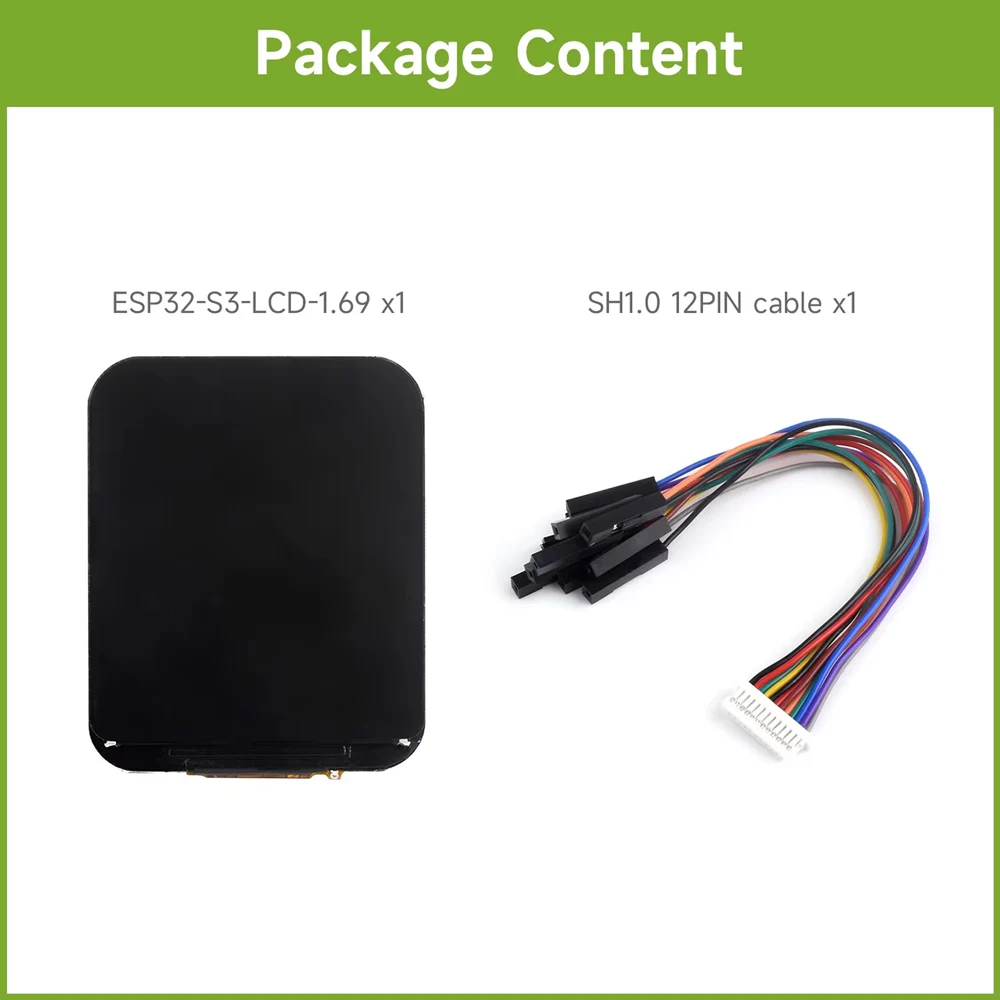 Waveshare ESP32-S3-LCD-1.69 Development Board 1.69inch 240MHz Dual-Core Display Supports WiFi Micro ESP32-S32 240*280 PCBA