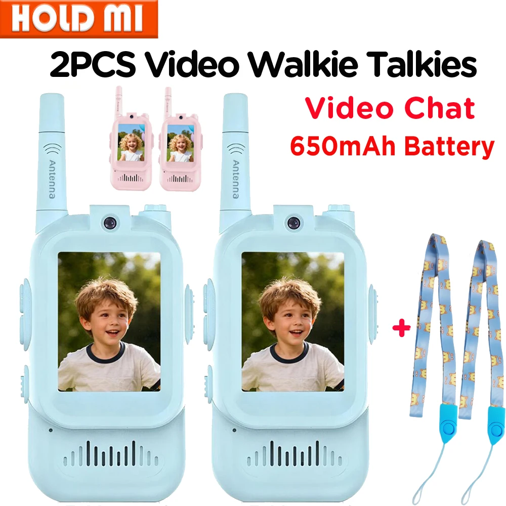 

Video Walkie Talkie Kids Video Chat 2" HD Screen USB-C Rechargeable One-Click HD Call Intercom Children Boys Girls Gifts
