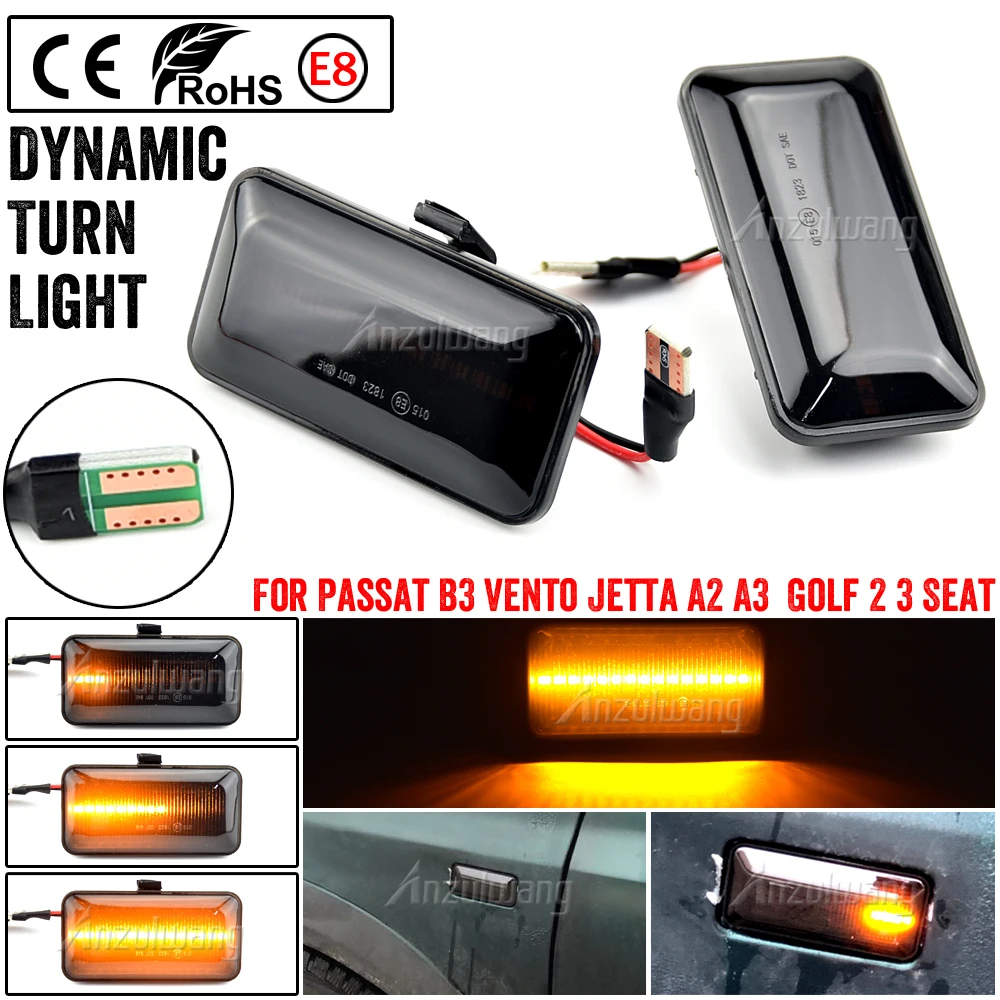 

Turn Signal Blinker Lamp For VW Golf 2 Golf 3 Jetta A2 A3 Passat B3 Vento A3 For Seat Ibiza MK2 Dynamic Arrow Side Marker Light