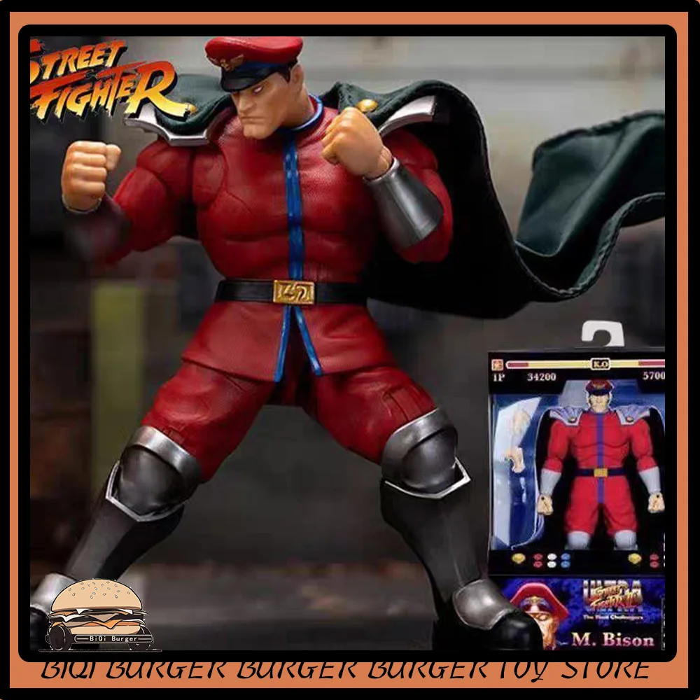 6 Inch Street Fighter Figures The Final Challengers M.Bison Action Figure Red Blue Collection Pvc Statue Model Desk Decora Toys