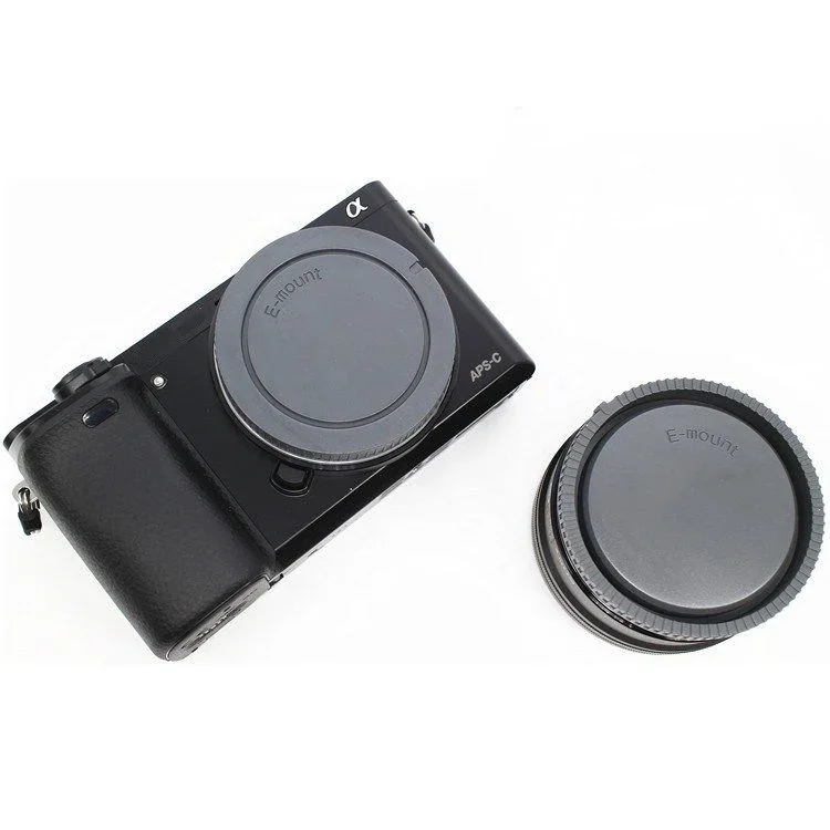 2PCS Camera Body cap + Rear Lens Cap for sony E mount a5100 A6000 a6300 a6500 NEXC3 5 5N 6 7 A7 A7II A7s a9 a7r3 A7r4 A3000