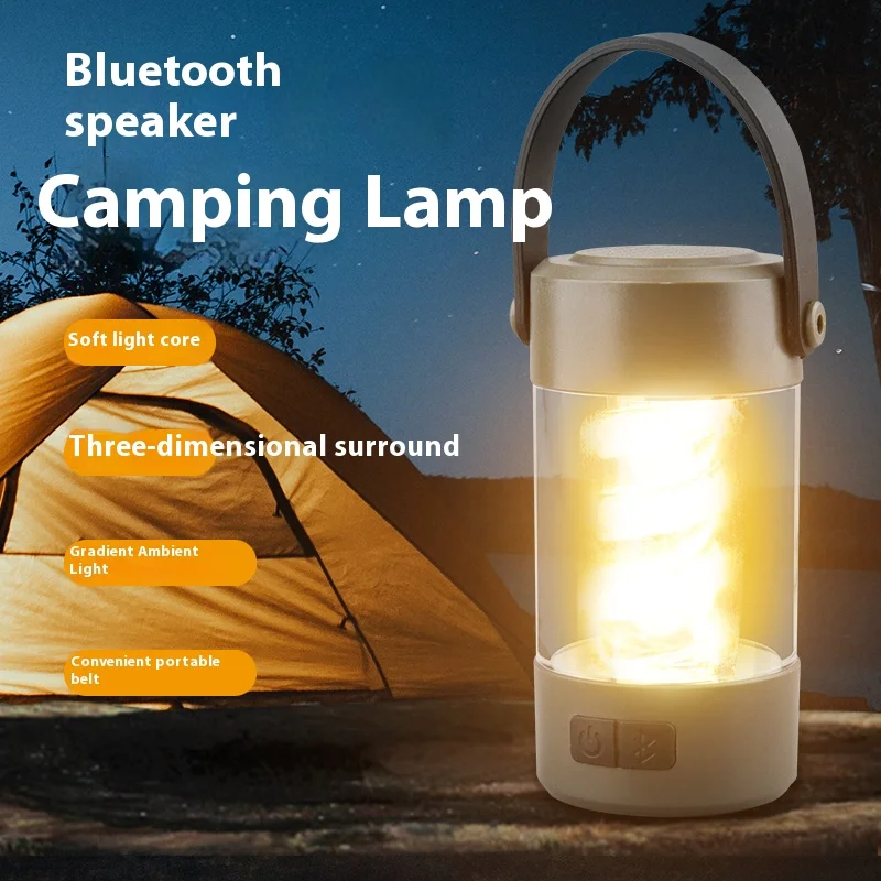 Garden Decoration Lamp Waterproof Multifunctional Camping Atmosphere Lamp Energy-Efficient Telescopic for Outdoor Travel