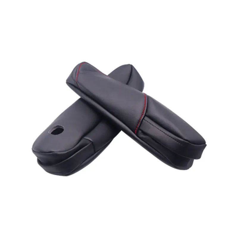 Inner Seat Cover For Honda CRV 2007 2008 2009 2pcs Black with Red Thread Microfiber Leather Front Seat Armrest Handle Cover Trim