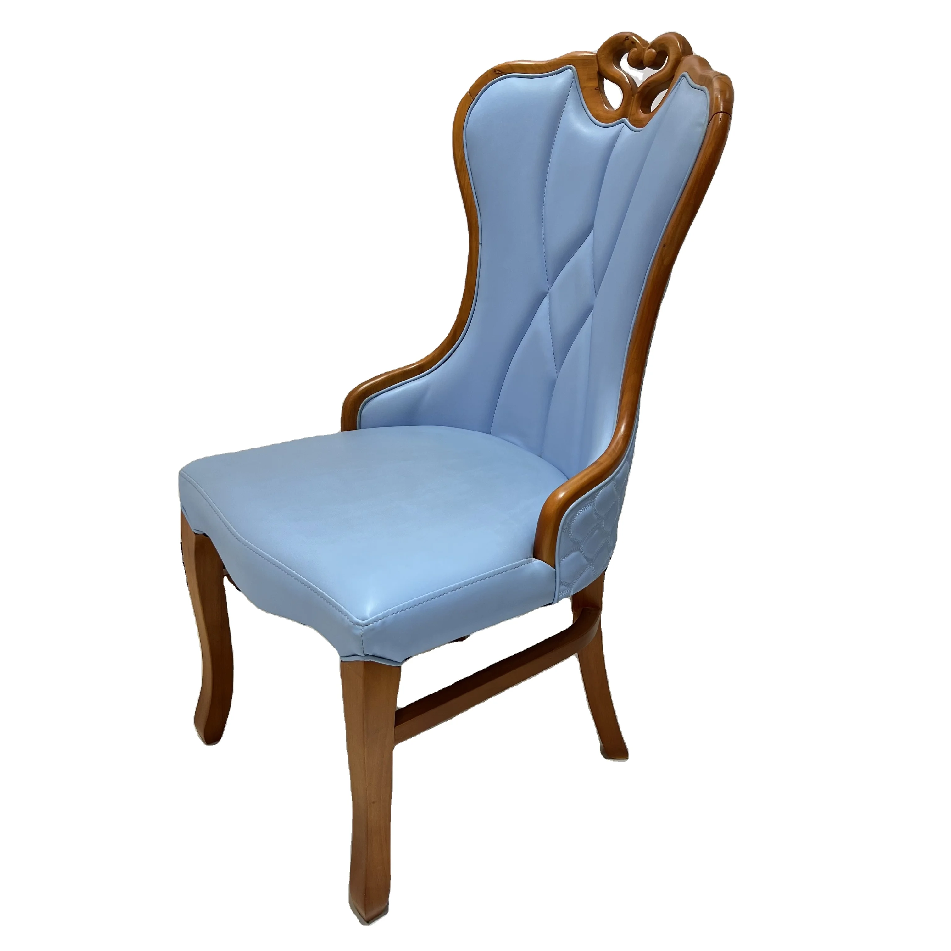 #Nordic Luxury Furniture Banquet Chair Blue Fabric Upholstered Chairs and Comfortable Restaurant Dining Chair Wholesale Price