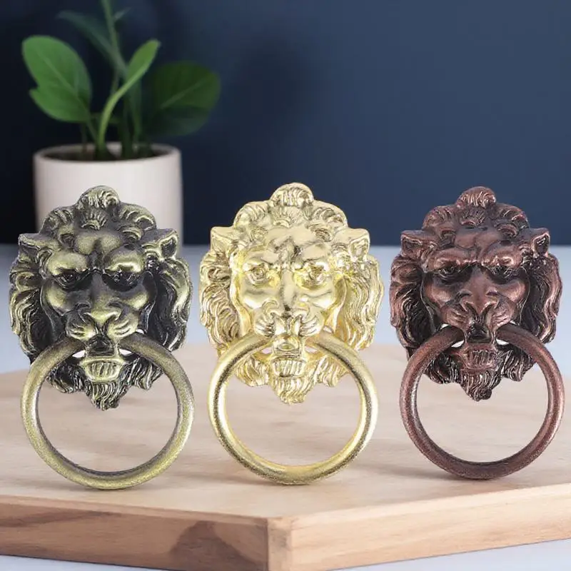 

6Pcs Luxury Lion Head Cabinet Handles Fine Alloy Drawer Pull Knobs for Door Furniture Renovation Smooth Shiny Finish Kitchen