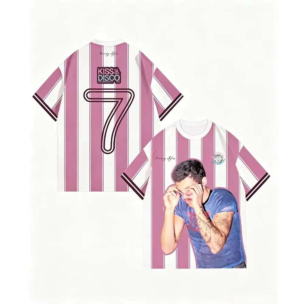 Fashion New Harry Styles Sports Jersey Casual Breathable Neck Round Casual Fashion T-shirt Suitable for Both Adults and Children