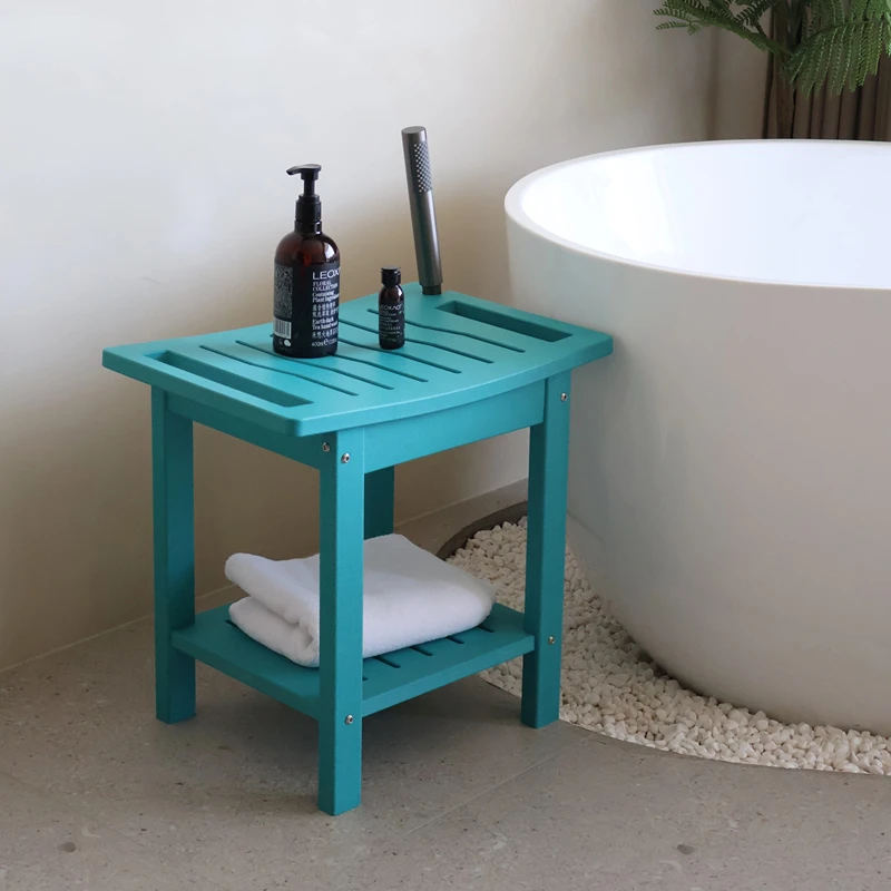 

Non-Slip Shower Stool, Plastic Bath Seat with Backrest, Adjustable Height Chair for Elderly Pregnant, Anti-Rust Portable Bench