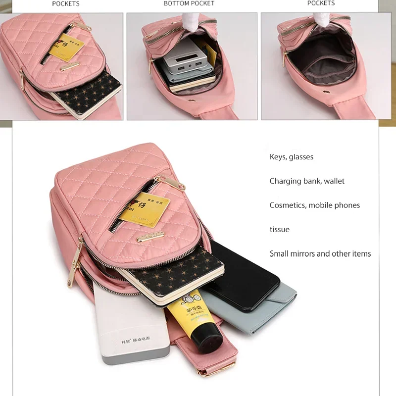 Nimblepack คาดอกผ้า Oxford กระเป๋า Cross-Body, กระเป๋าสะพายไหล่กระเป๋าอเนกประสงค์น้ำหนักเบา