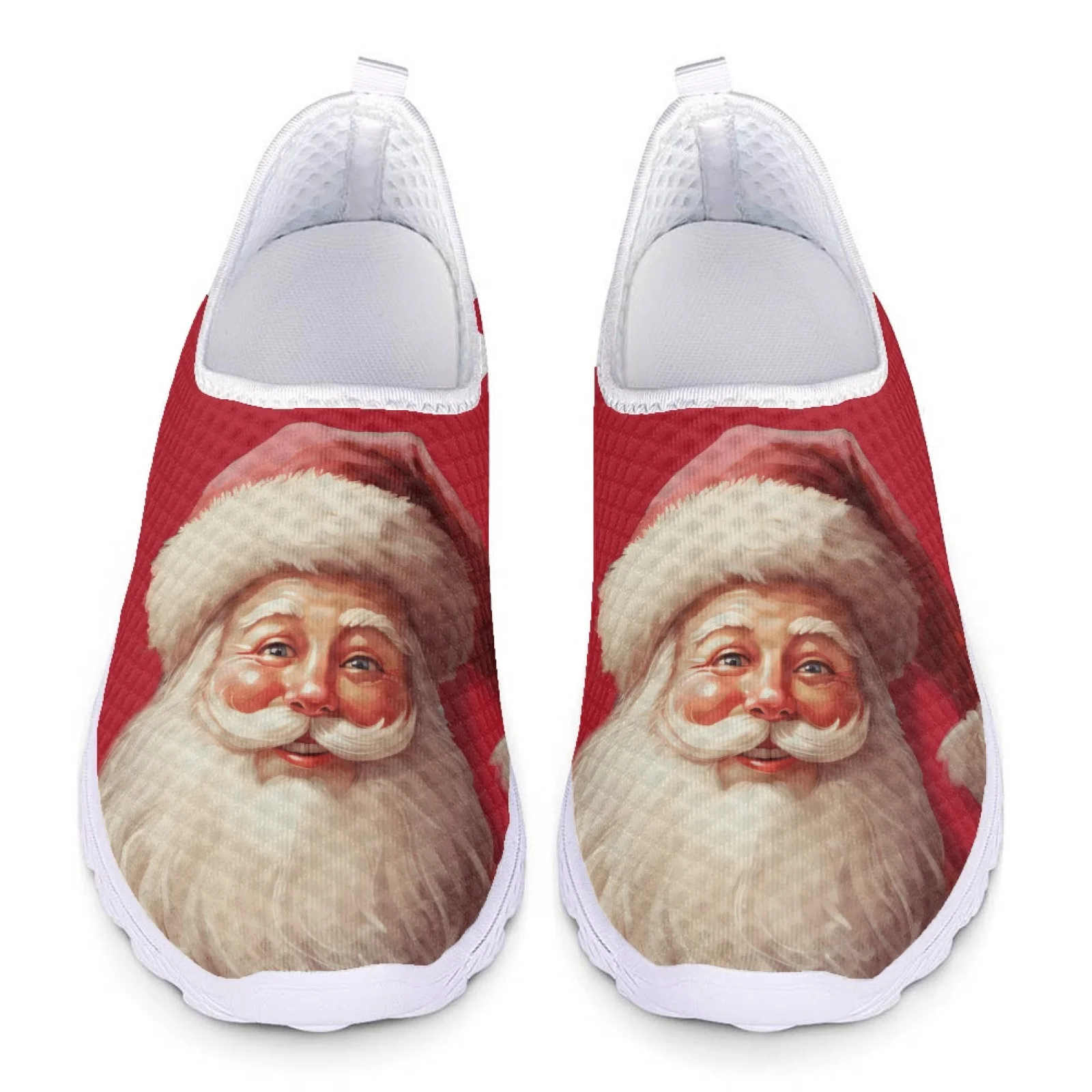 Belidome-Chaussures de Noël en Maille Respirante et Personnalisée pour Femme, Baskets de Marche Décontractées avec Motif de Père Noël, Marque de Styliste