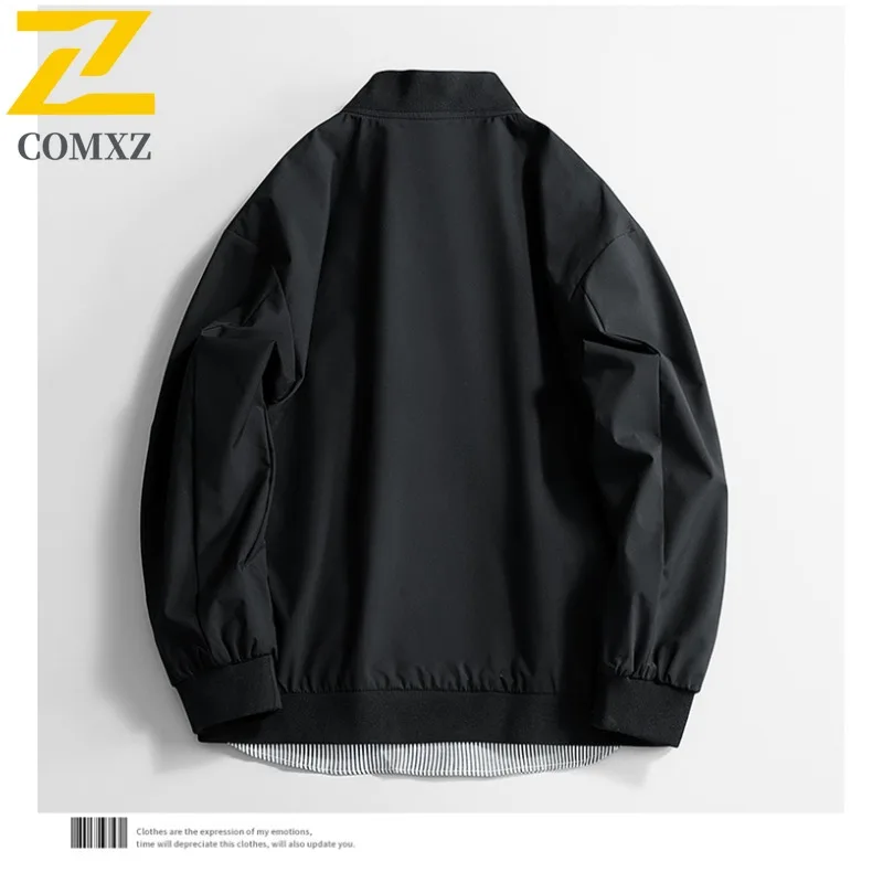 COMXZ 2025 Spring Autumn American Style Streetwear Baseball Collar Jacket Loose All-Match Casual Coat Waterproof Windproof New