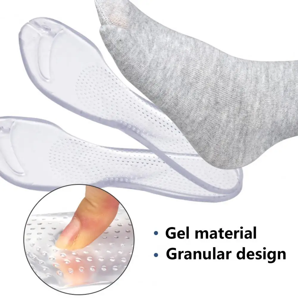 1 Pair Silicone Insoles Soft Sole Non-slip Shock Absorption Arch Support Universal Flip-flop Slipper Sandal Shoes Pads Foot Care