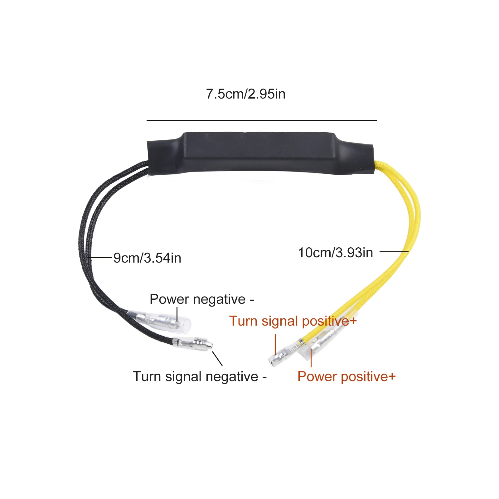 Motorcycle Light LED Error Decoder 21W Black Yellow 12V Plug-and-Play Flash Rate Reduction Load Resistor Turn Signals