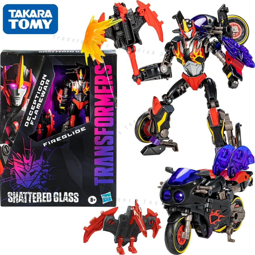 

In Stock TakaraTomy Original Transformers Generations Shattered Glass Decepticon Flamewar with Fireglide Action Figure Toy F6281