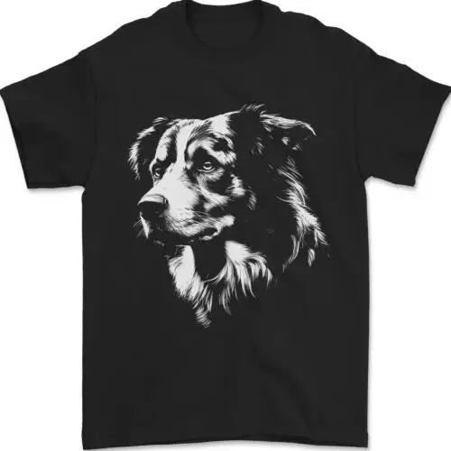 Australian Shepherd Dog Sheepdog Mens T-Shirt 100% Cotton