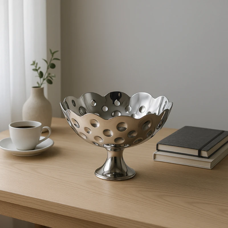 

Premium 304 Stainless Steel Fruit Bowl Oversized Buffet Serving Tray Giant Beverage Platter Seafood Display Plate for Party