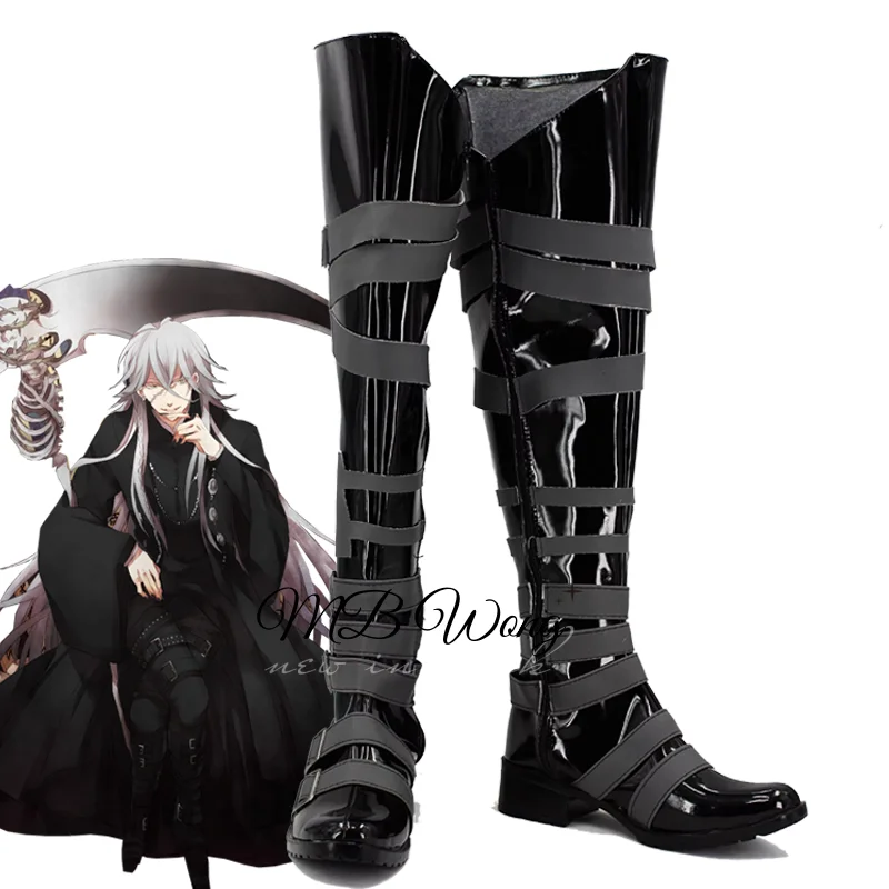 Game Kuroshitsuji Undertaker High Boots Anime Cosplay Halloween Carnival Party Accessories Shoes Custom Made Any Size