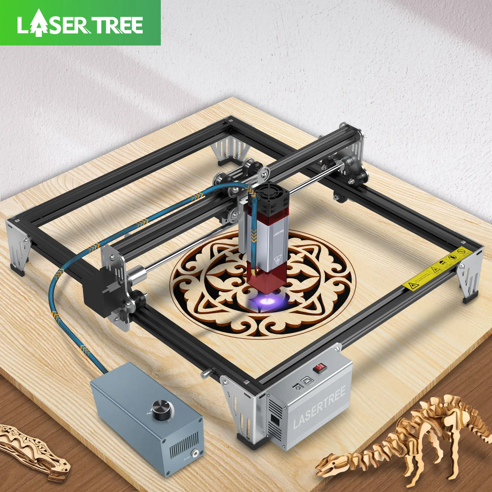 LASER TREE-K1 Mini Máquina De Gravação A Laser, 10W Cabeça Do Laser, Gravador, Cortador, Carpintaria, TTL, Luz Azul, Módulo