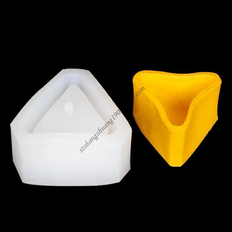

Q6RB Triangular Geometric Flowerpot Mold Silicone Resin Molds Ornament Silicone Mold for Making Plants Flower Pot