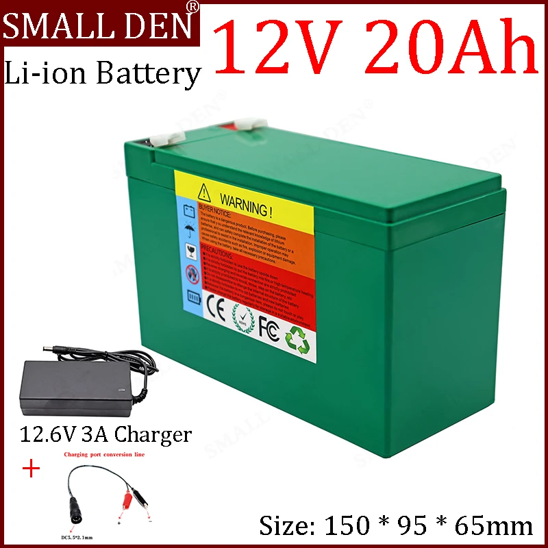 

NEW 12V 20Ah sprayer device 18650 lithium battery pack +12.6V3A charger, built-in BMS, used for backup power surveillance camera