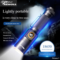 Kehu Ultra-bright high-intensity flashlight Rechargeable long-range Outdoor Camping Emergency Waterproof telescopic Zoom Long-li