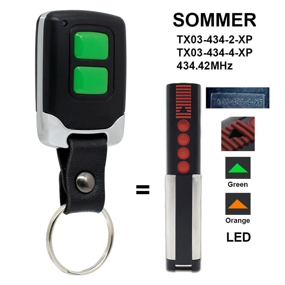 Transmitter SOMMER 434.42 Mhz Command Garage Gate Door Remote Control Opener X03-434-4-XP 434,42 MHz SOMMER 434mhz Controller