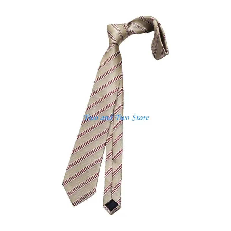 HX6F Fashion Striped Necktie Wrinkle Resistant Necktie For Men Women And Teens Daily Outfit Formal Occasion Adult Neckpiece
