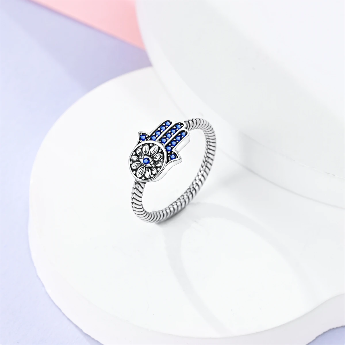 925 Sterling Silver Wide Rings For Women Cocktail Ring Palm Turtle Paw Heart Wedding Anniversary Fine Jewelry Gift image 6