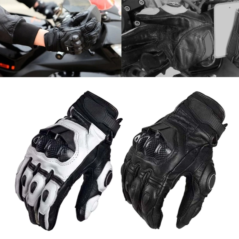 Guantes de moto para hombre y mujer, manoplas de dedo completo para montar en bicicleta, escalada, Motocross