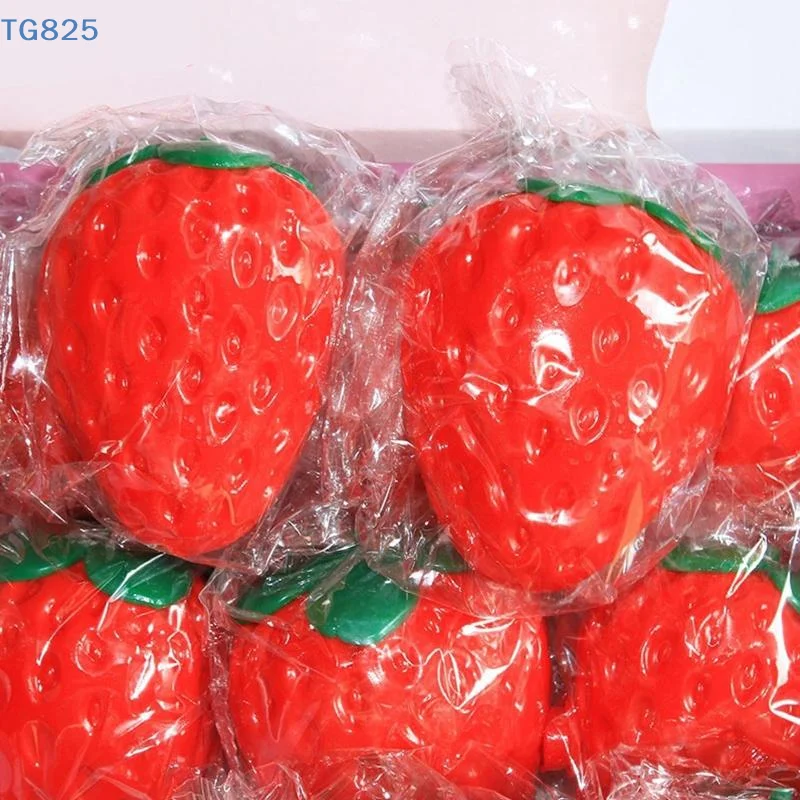 【AN】【SA】Soft Strawberry Tangerine Squeezable Stress Relief Color Changing Ball Reliever Ornament Squeeze Fruit Party Gifts