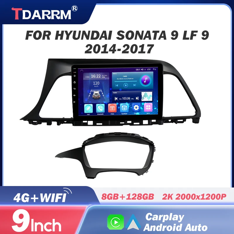 

For Hyundai Sonata 9 LF 9 2014-2017 Car Radio Android 12 Automotivo Multimedia WiFi 2din Screen Stereo Carplay Navigation Player