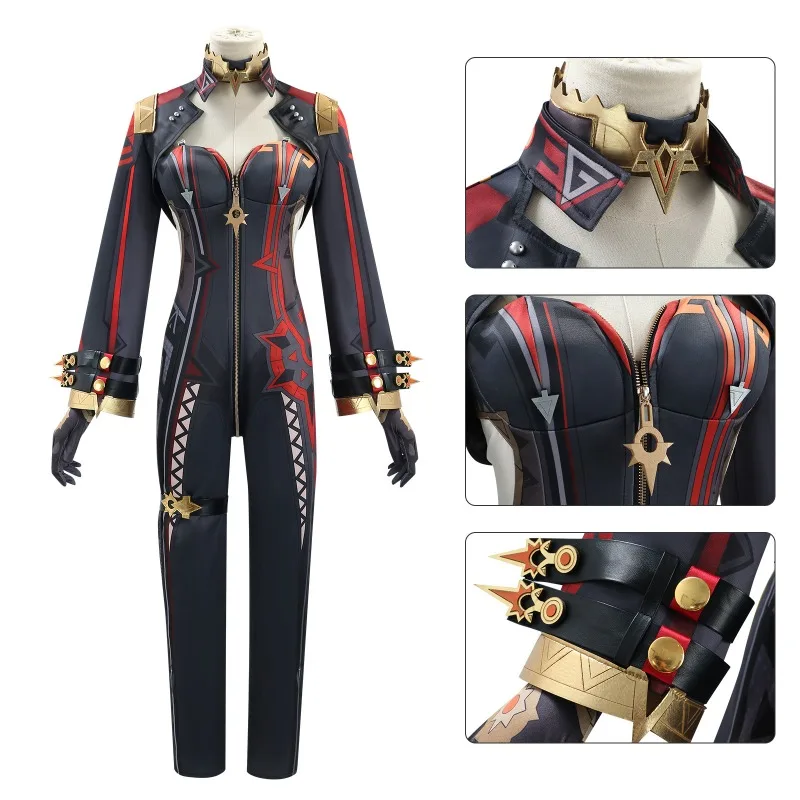 Mavuika Cosplay Pyro Archon Genshin Impact Game Haborym Costume Red Sexy Jumpsuit Women Role Play Outfit Full Set Adults Wig