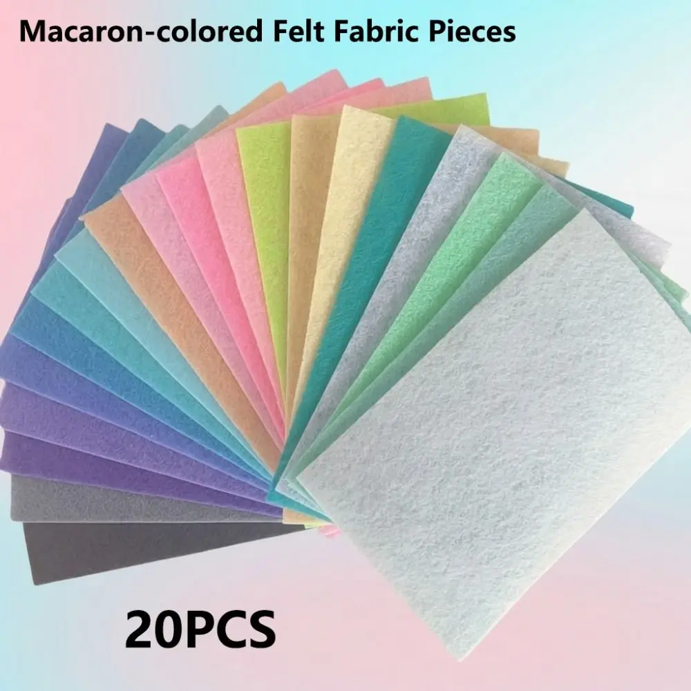 

20 PCS Macaron Colors Felt Fabric Sheet Thickened Handicrafts Needlework Felt Fabric Durable Squares Handmade Fabrib
