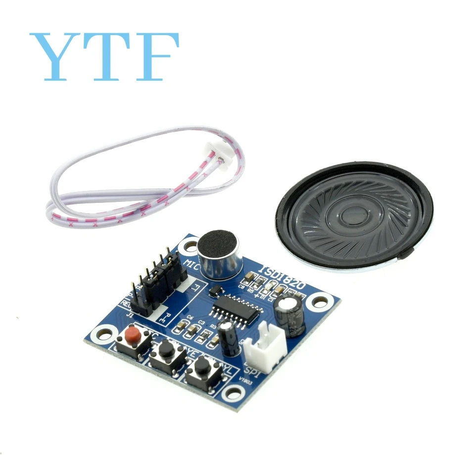 ISD1820 Recording Voice Module Voice Module Recording And Playing Voice Module The Microphone Head On The Board Delivers 0.5W Sp