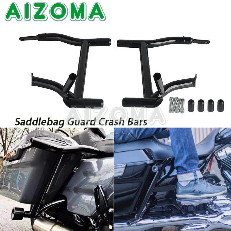 

For Harley Touring Street Glide Electra Glide Road King Road Glide Rear Saddle Bag Rail Guard Steel Saddlebag Crash Bars 2009-up