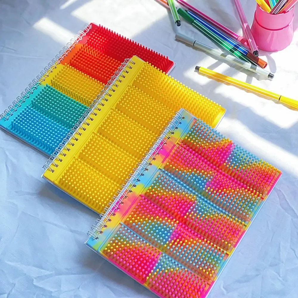 

A5 Rainbow Silicone Notebook Soft Cover Tassel Decompression Notebook School Supplies Colorful Coil Notepad Sensory Toys