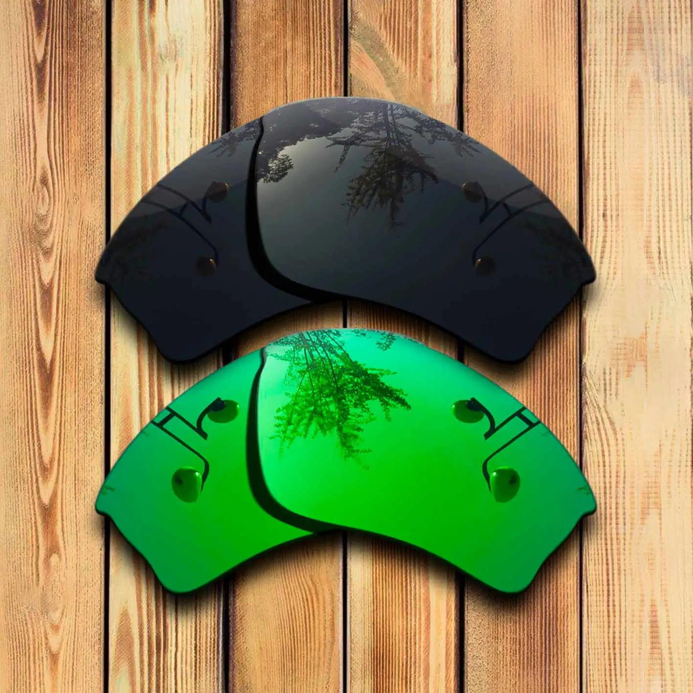 

100% Precisely Cut Polarized Replacement Lenses for Half jacket xlj Sunglasses Solid Black& Green Combine Options