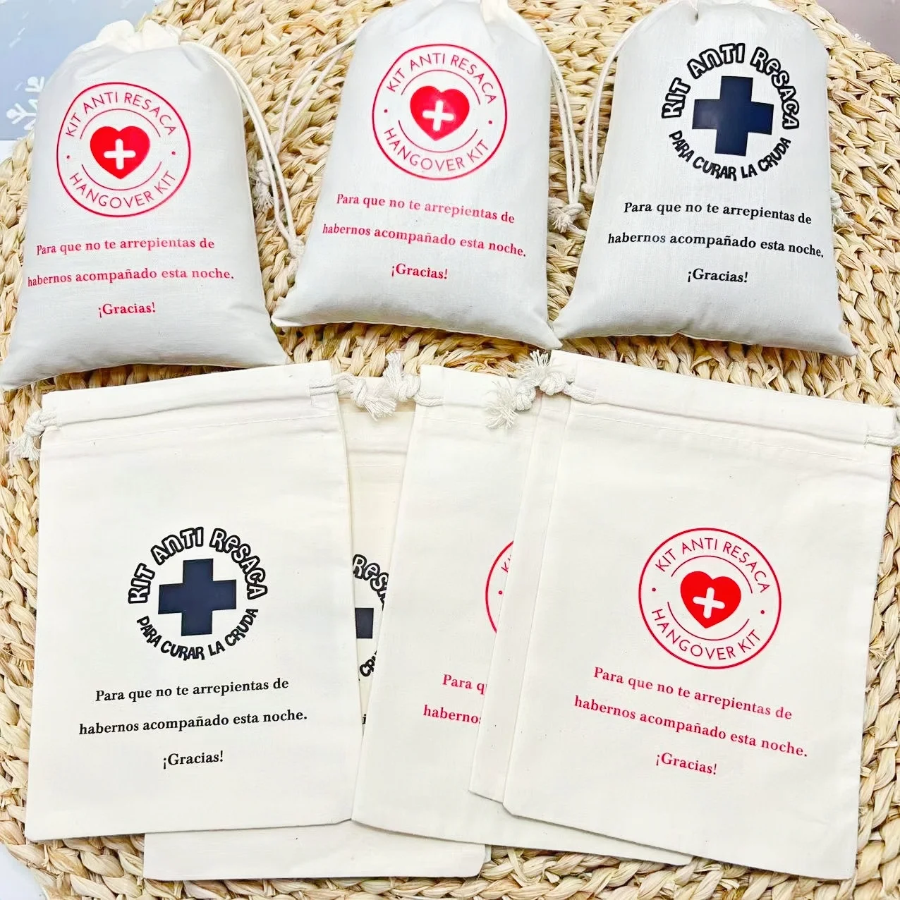 10 قطعة المخلفات الإسبانية الإسعافات الأولية مكافحة ريساكا مكافحة كرودا حفلة الرباط حقيبة حزم Hangover عدة الانتعاش عدة دش الزفاف #2