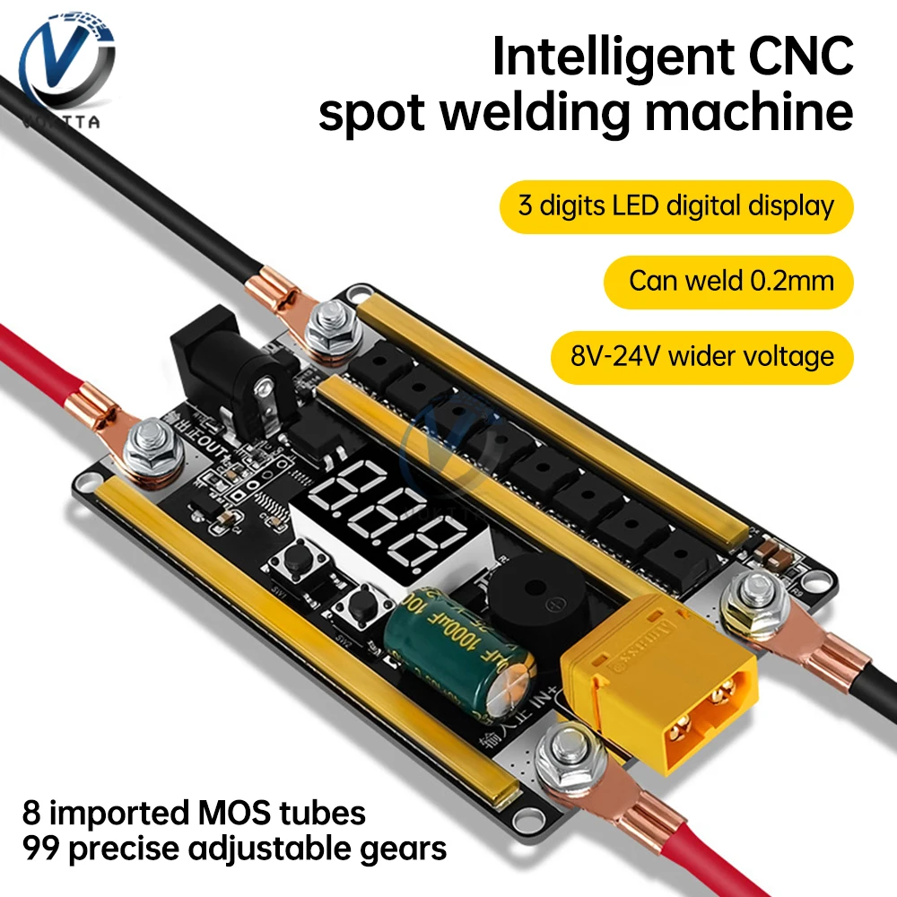 99 Gears 8V-24V Spot Welder DIY Kit 18650 Lithium Battery Nickel Spot Welding Machine Adjustable Mini Spot Welder Control Board