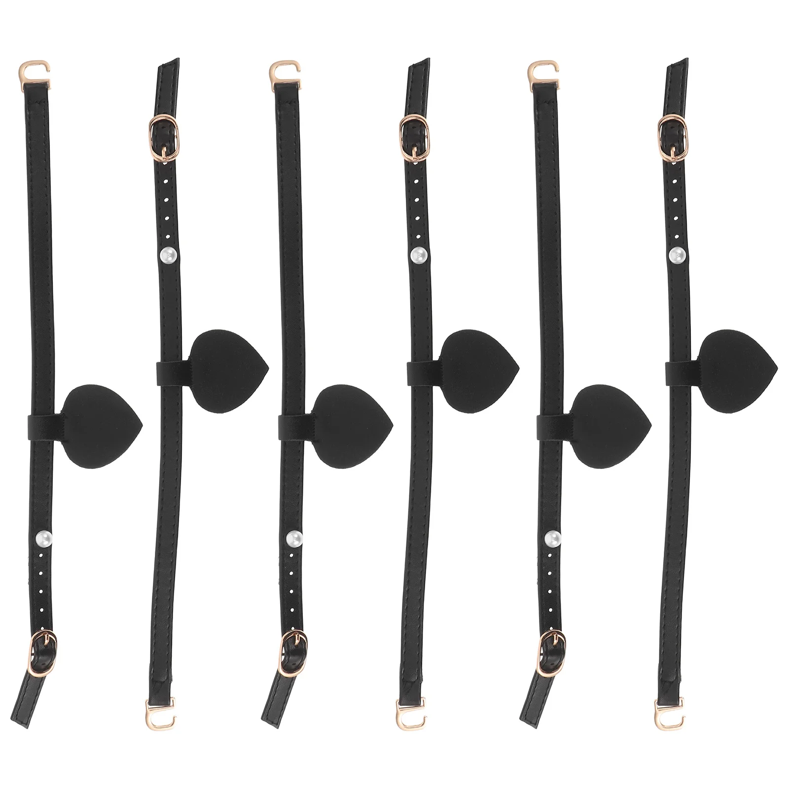 

6pcs Faux Pearl Shoe Straps Heels Detachable Adjustable Ankle Strap For High Heels Anti-Drop Universal Backless