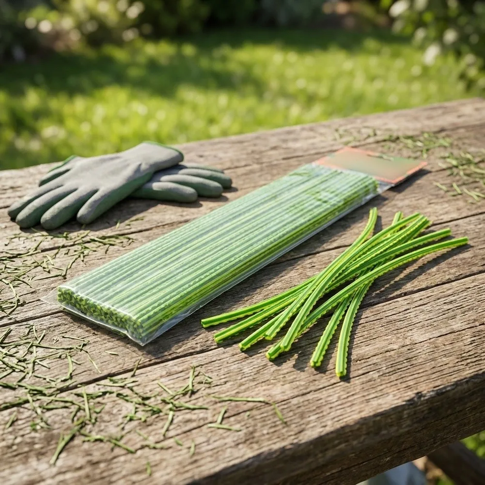 3.0mm Serrated Trimmer Line Pre Cut 30cm Green Nylon for Enhanced Cutting Power Compatible with 3mm Spool Systems